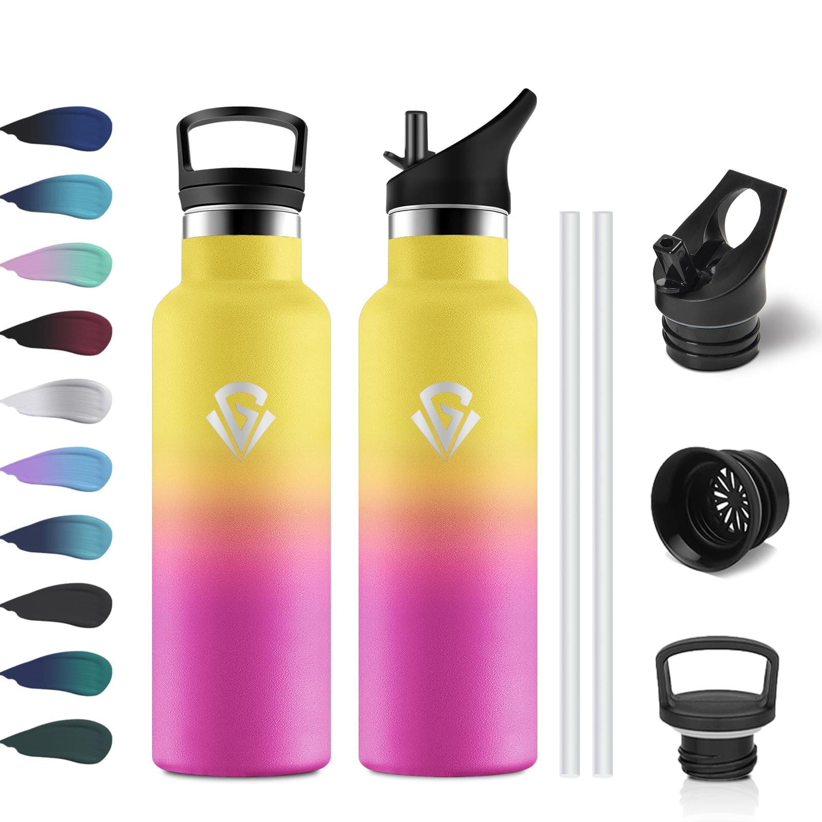 Gourde Isotherme Acier Inoxydable 500ml pour Enfant et Adulte - Randonnée et Gym - Étanche, Réutilisable, sans BPA