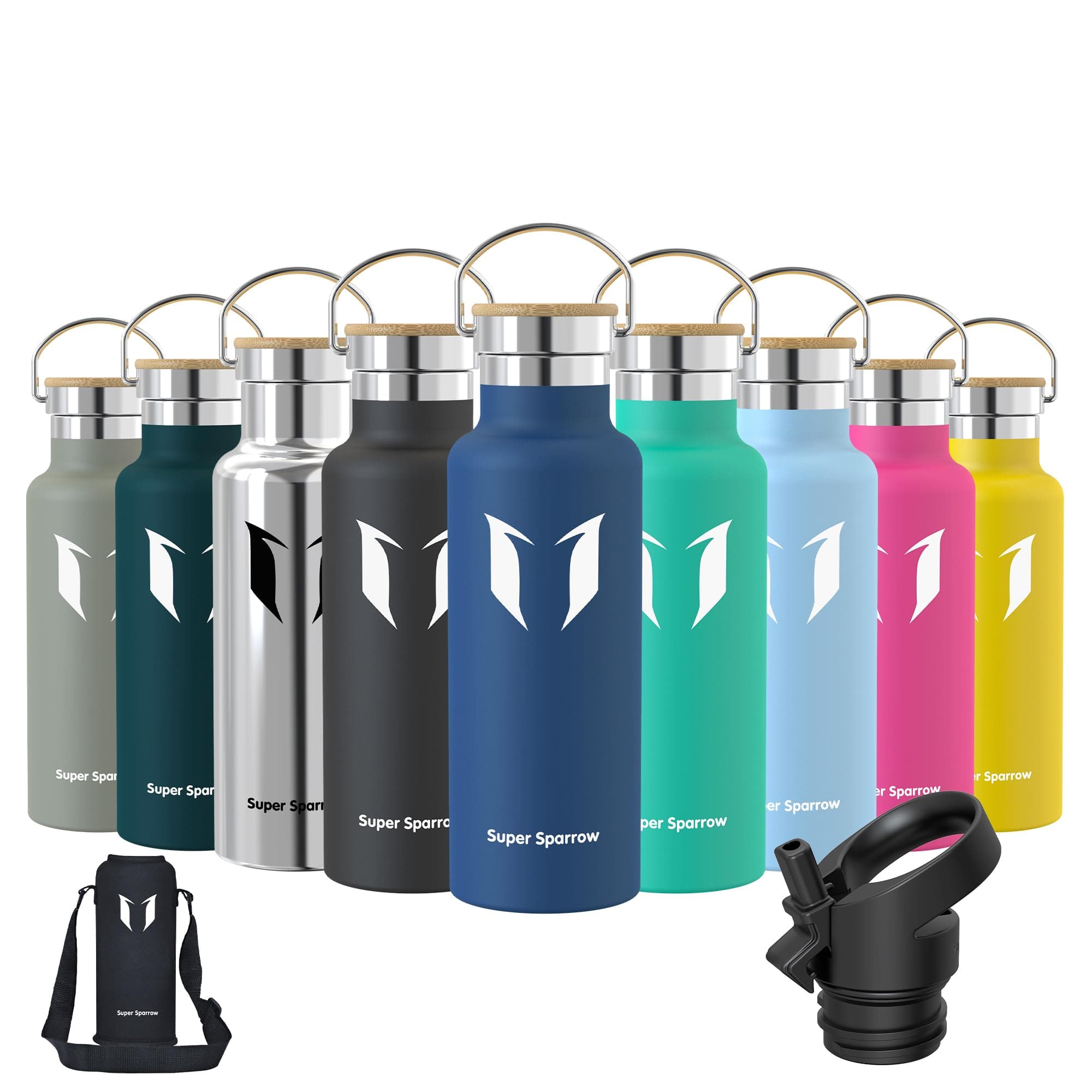 Super Sparrow Gourde Isotherme - Bouteille En Acier Inoxydable Étanche - Pour Sport & Plein Air - Grande Capacité - Sécu