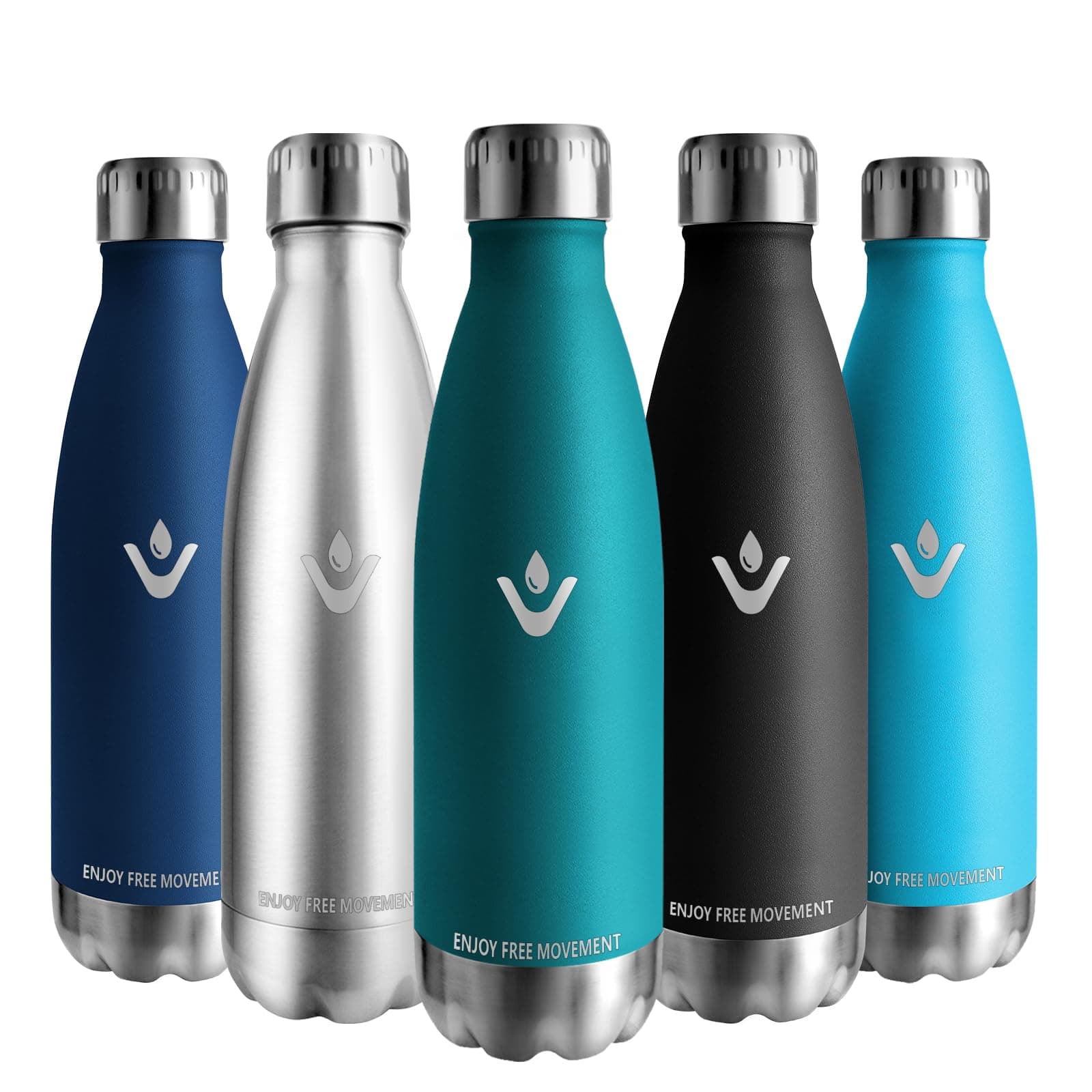 Vikaster Gourde isotherme 500ml, Sans-BPA & étanche, parfaite pour sport, gym et extérieur