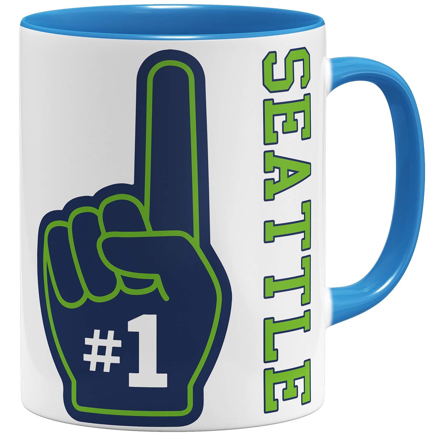 OM3 Number One Tasse en céramique bleu clair 325 ml imprimé des deux côtés
