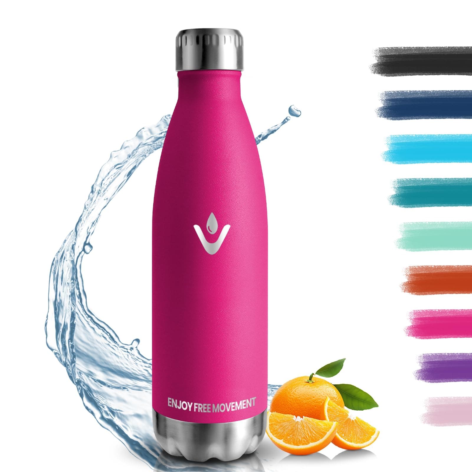 Gourde Isotherme 500ml Sans BPA Réutilisable - Bouteille Isolée pour Running, Bureau et École - Processus de Revêtement